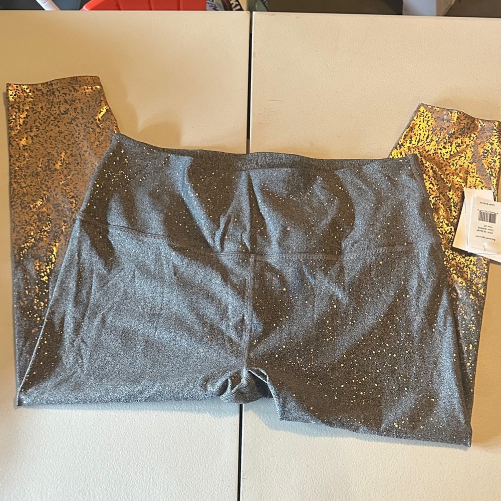 Sparkly Gray and Gold Kids Leggings